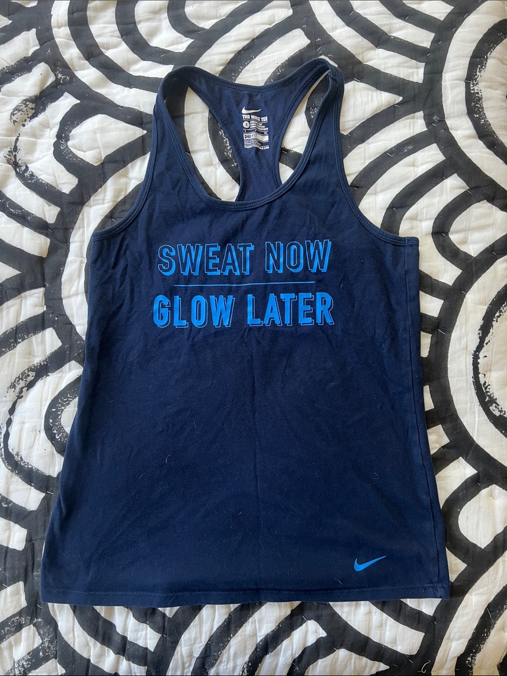 Nike Navy Racerback Tank Top with Blue Script